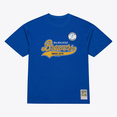 MLB Milwaukee Brewers Mitchell & Ness Script Sweep Arch T-Shirt