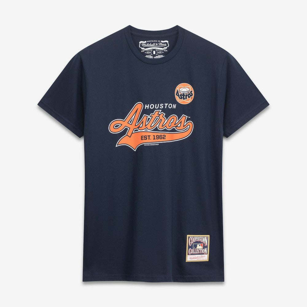 MLB Houston Astros Mitchell & Ness Script Sweep Arch T-Shirt