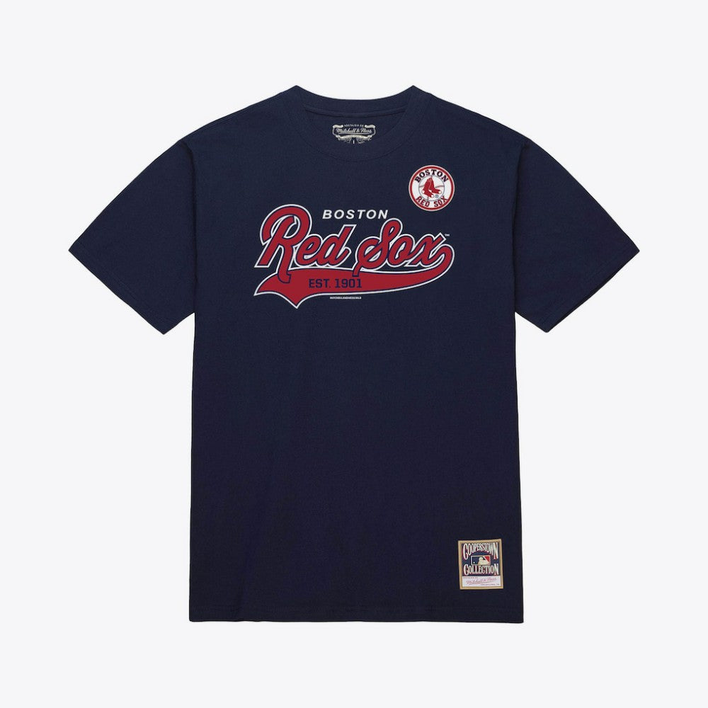 MLB Boston Red Sox Mitchell & Ness Script Sweep Arch T-Shirt