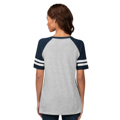 MLB Seattle Mariners G-III 4Her by Carl Banks Women's Goal Line Raglan V-Neck T-Shirt