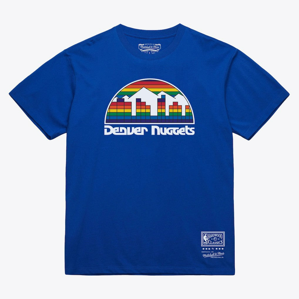 NBA Denver Nuggets Unisex Hardwood Classics Basic Logo Arch T-Shirt sale