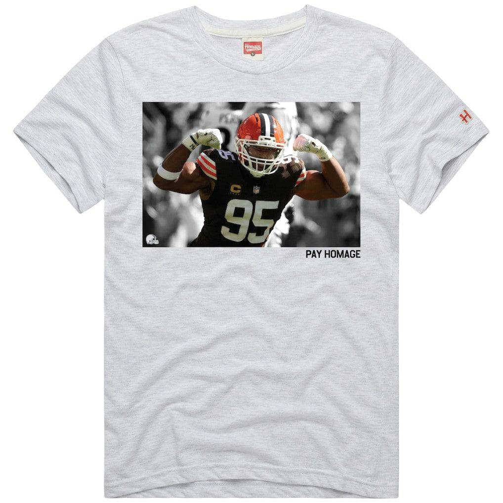 Myles Garrett  Homage Unisex Player Graphic Tri-Blend T-Shirt - Cleveland Browns