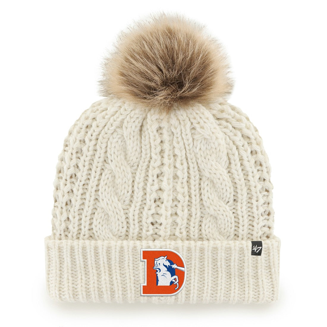 '47 Women's Meeko Cuffed Knit Hat with Pom - Denver Broncos