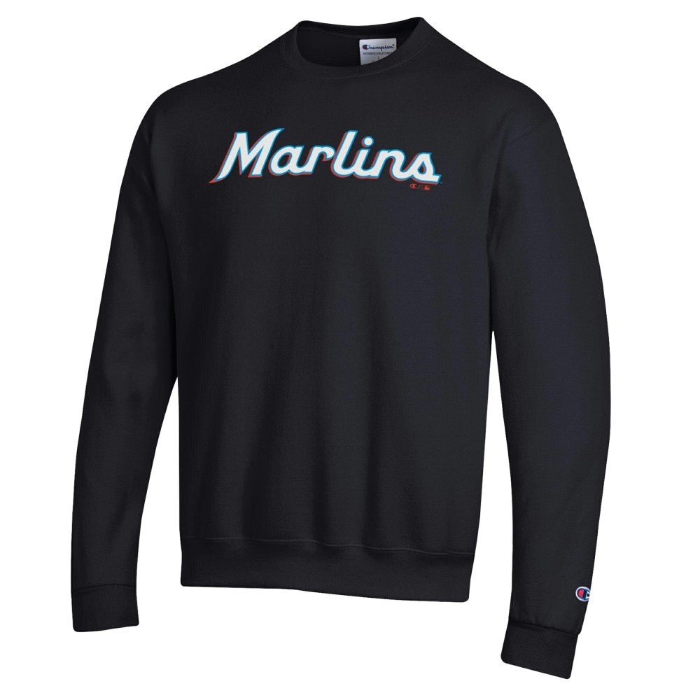 MLB Miami Marlins Champion Powerblend Wordmark Sweatshirt