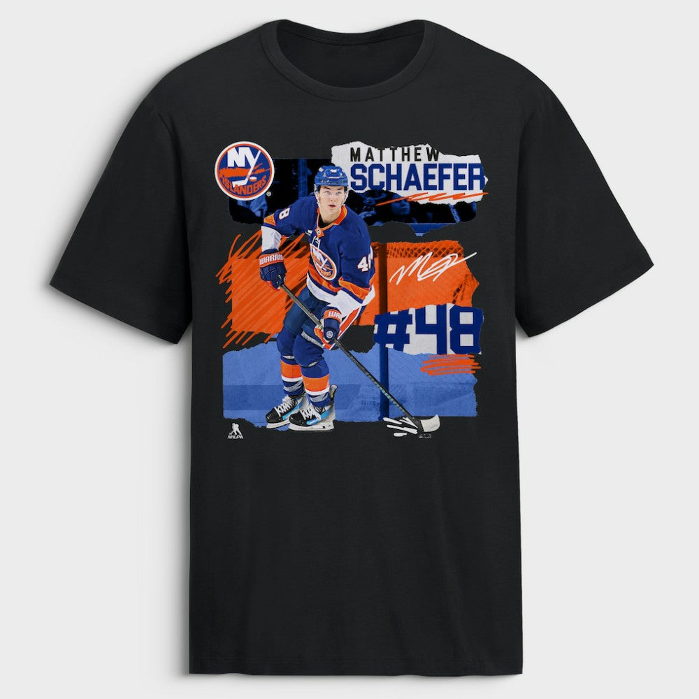 NHL Black Matthew Schaefer New York Islanders Fresh Ice T-Shirt