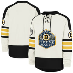 NHL Cream Boston Bruins '47 Pond Hockey Trio Eternal Lacer Sweatshirt