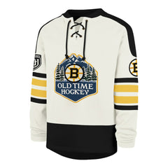 NHL Cream Boston Bruins '47 Pond Hockey Trio Eternal Lacer Sweatshirt