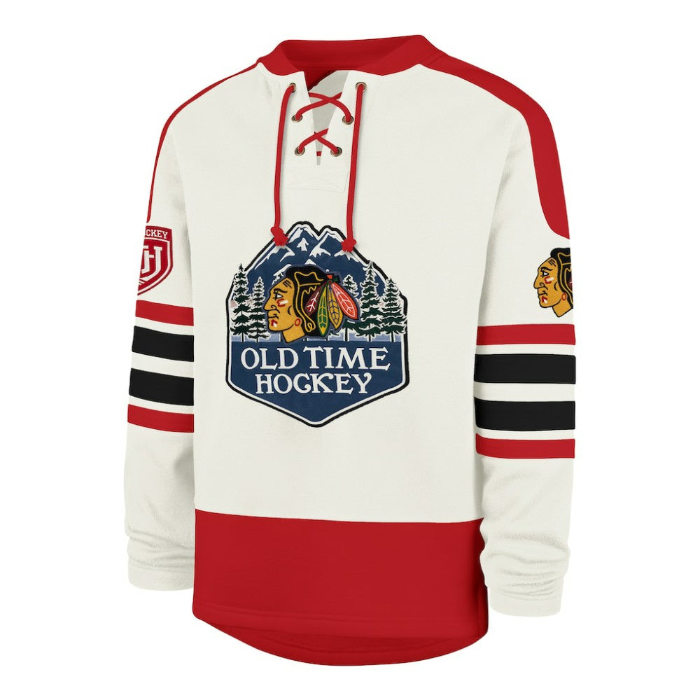 NHL Cream Chicago Blackhawks '47 Pond Hockey Trio Eternal Lacer Sweatshirt
