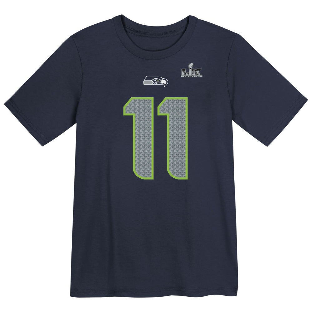 Jaxon Smith-Njigba  Preschool Super Bowl LX Patch Name & Number T-Shirt - Seattle Seahawks