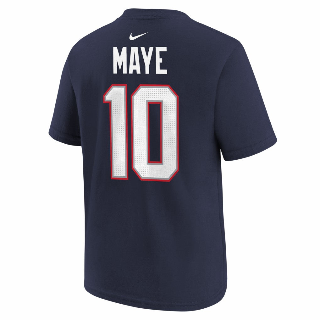 Drake Maye  Youth Super Bowl LX Patch Name & Number T-Shirt - New England Patriots