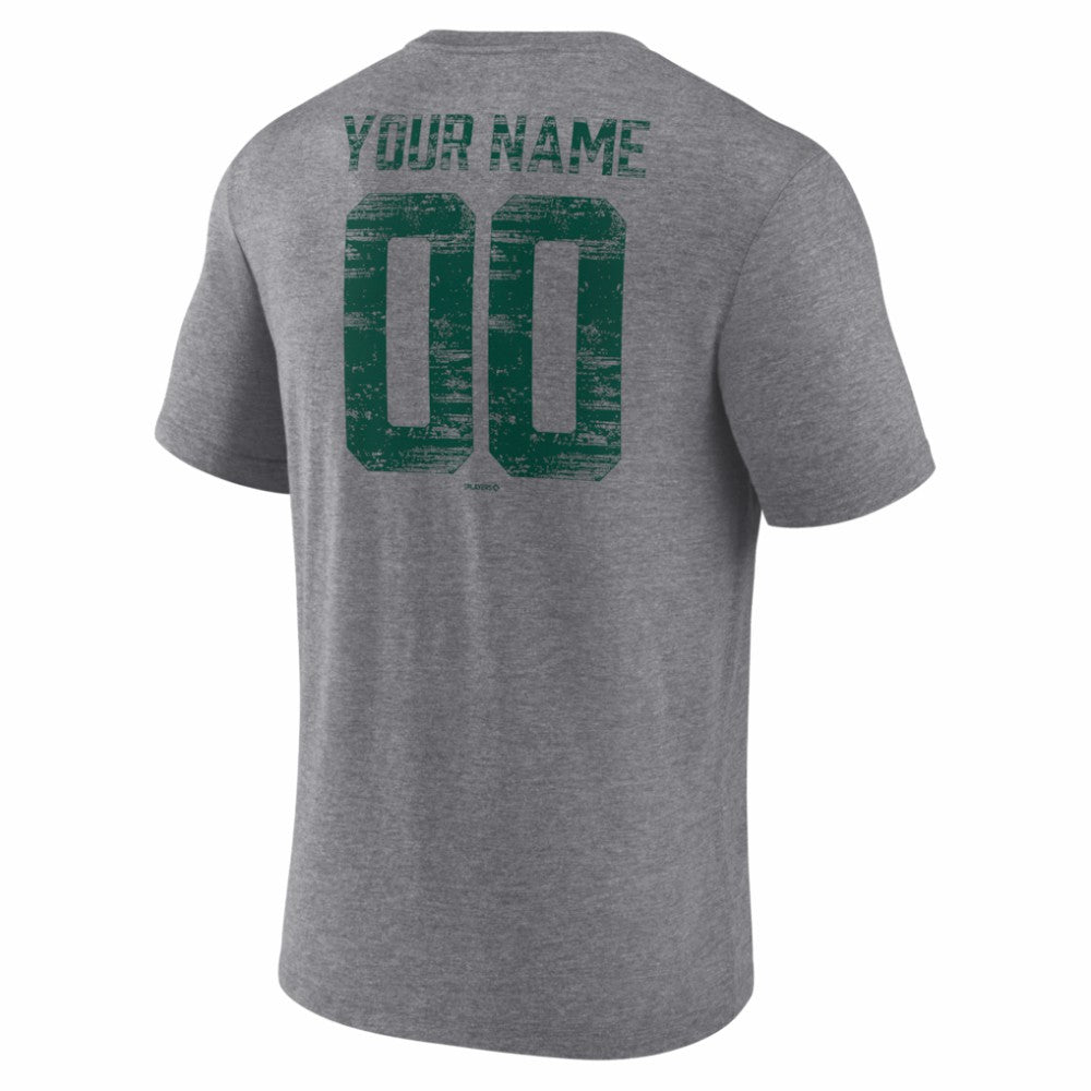 MLB Athletics Heritage Personalized Any Name & Number Tri-Blend T-Shirt