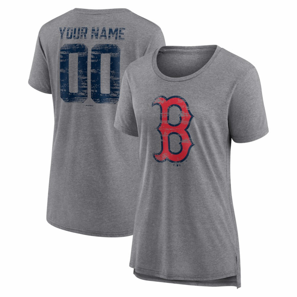 MLB Boston Red Sox Women's Heritage Personalized Any Name & Number Tri-Blend T-Shirt