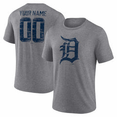 MLB Detroit Tigers Heritage Personalized Any Name & Number Tri-Blend T-Shirt