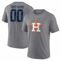 MLB Houston Astros Heritage Personalized Any Name & Number Tri-Blend T-Shirt