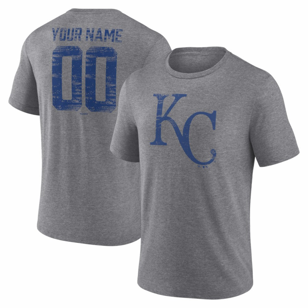 MLB Kansas City Royals Heritage Personalized Any Name & Number Tri-Blend T-Shirt