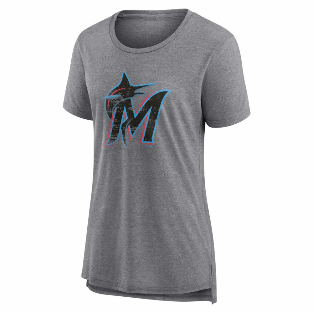 MLB Miami Marlins Women's Heritage Personalized Any Name & Number Tri-Blend T-Shirt