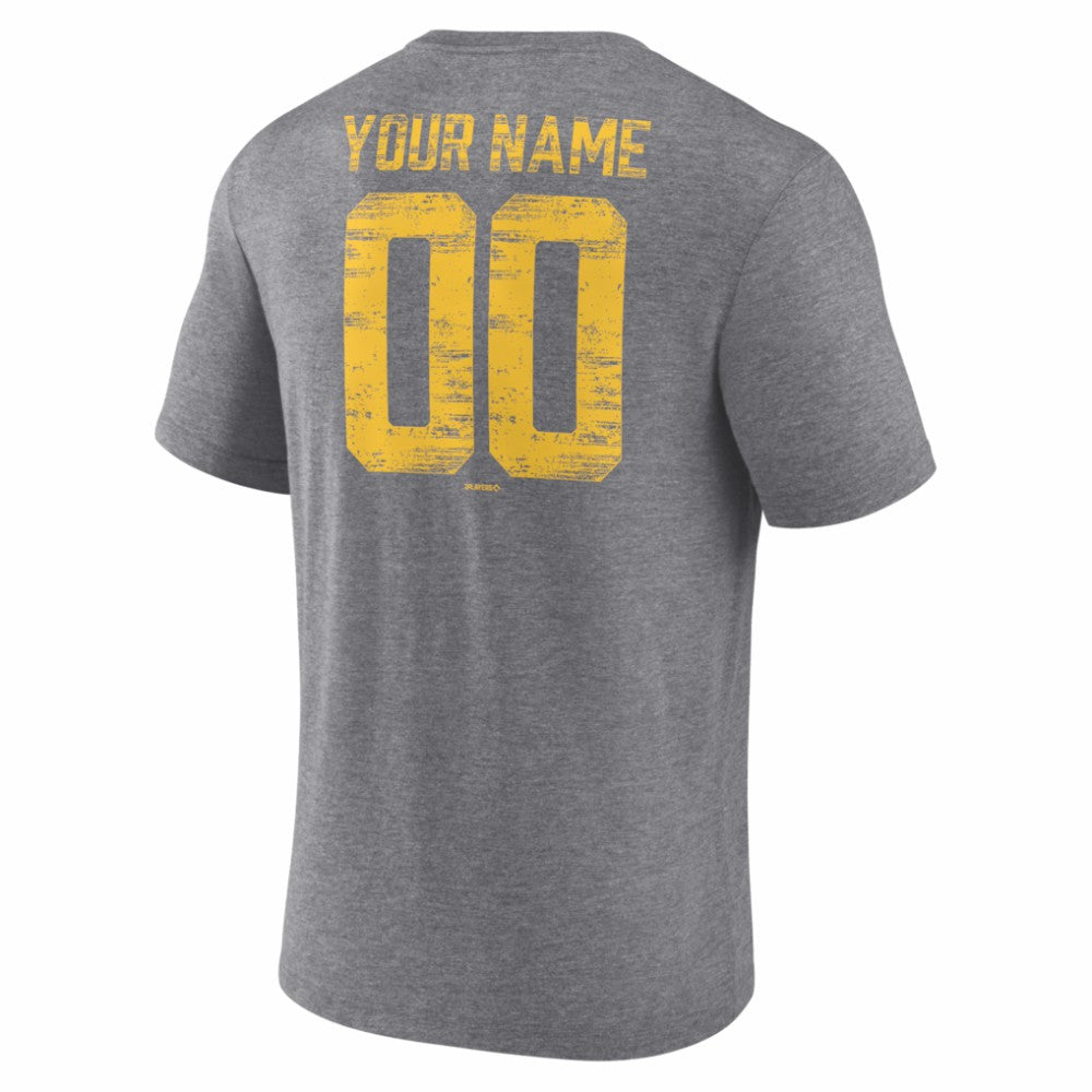 MLB San Diego Padres Heritage Personalized Any Name & Number Tri-Blend T-Shirt