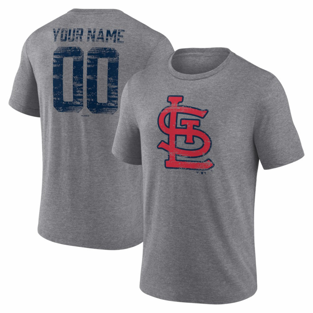 MLB St. Louis Cardinals Heritage Personalized Any Name & Number Tri-Blend T-Shirt