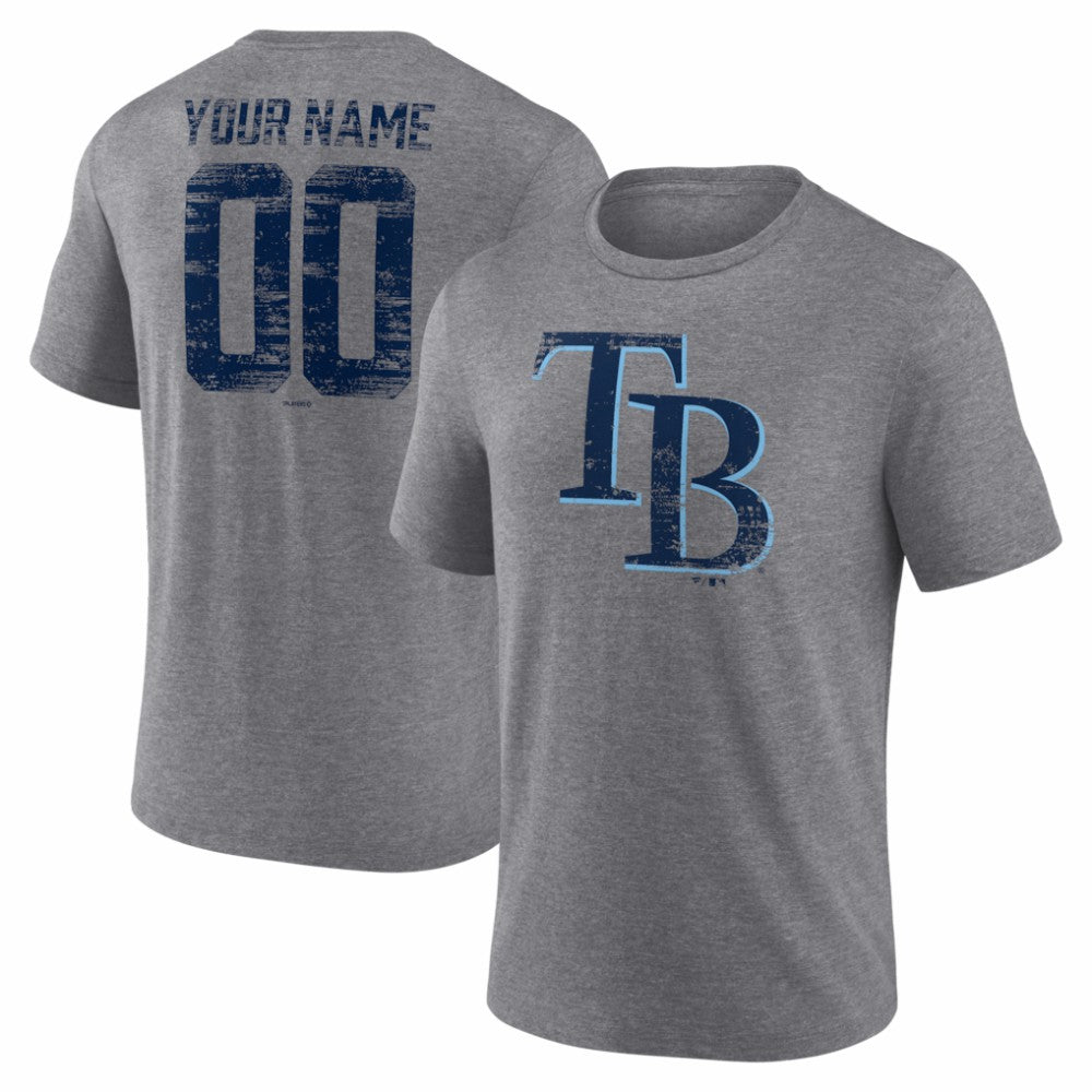 MLB Tampa Bay Rays Heritage Personalized Any Name & Number Tri-Blend T-Shirt