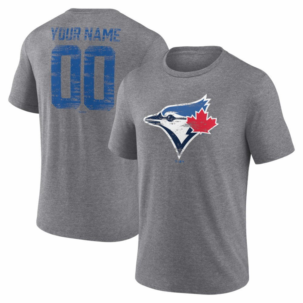 MLB Toronto Blue Jays Heritage Personalized Any Name & Number Tri-Blend T-Shirt