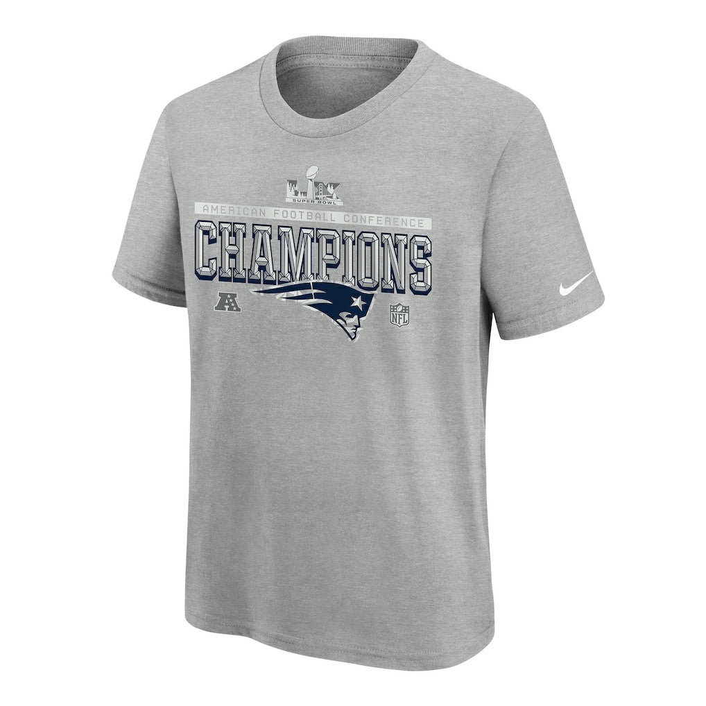 Youth 2025 AFC Champions Locker Room Trophy Collection Authentic T-Shirt - New England Patriots