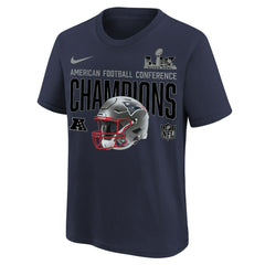 Youth 2025 AFC Champions Glory Shield Helmet T-Shirt - New England Patriots