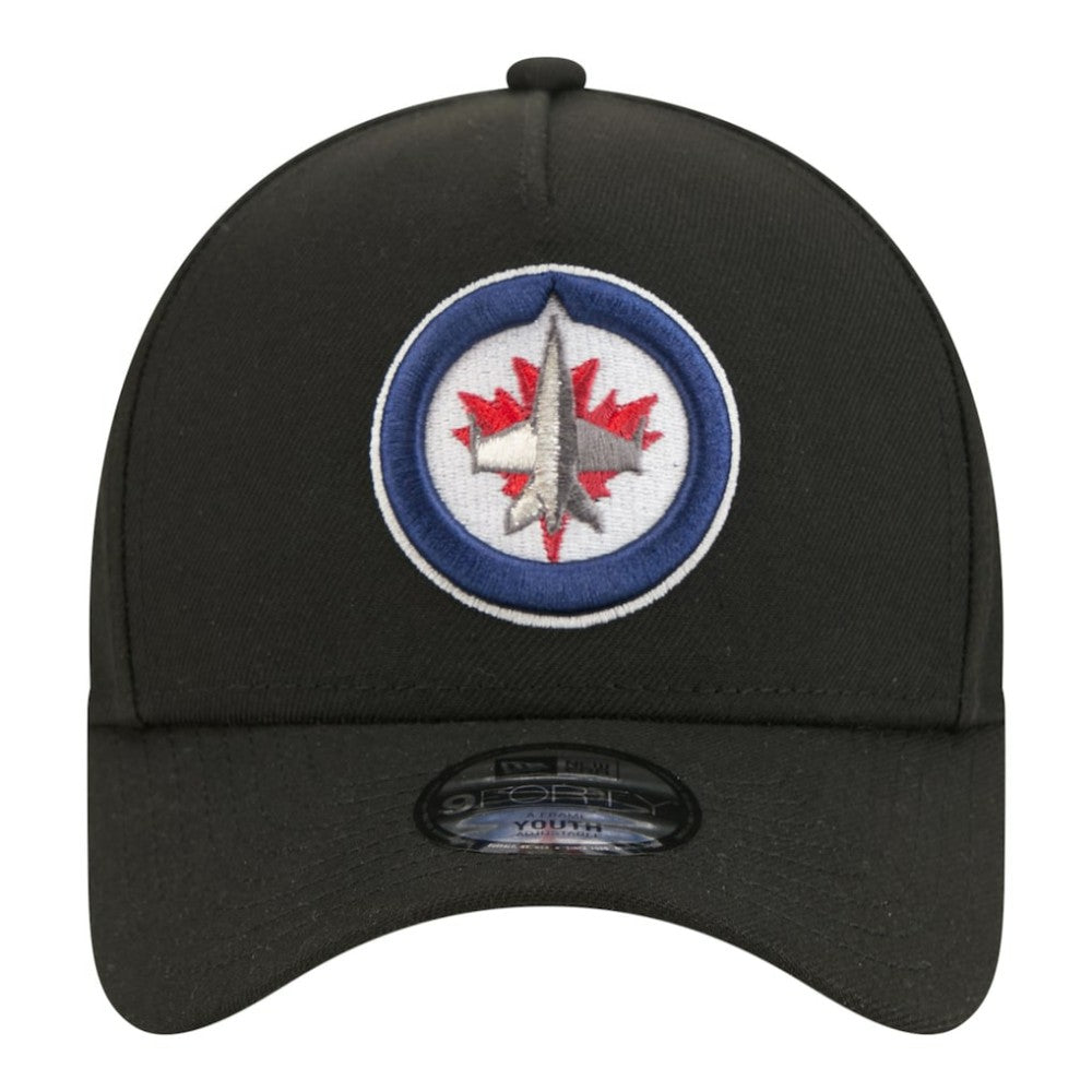 NHL Black Winnipeg Jets New Era Youth 9FORTY A-Frame Adjustable Hat