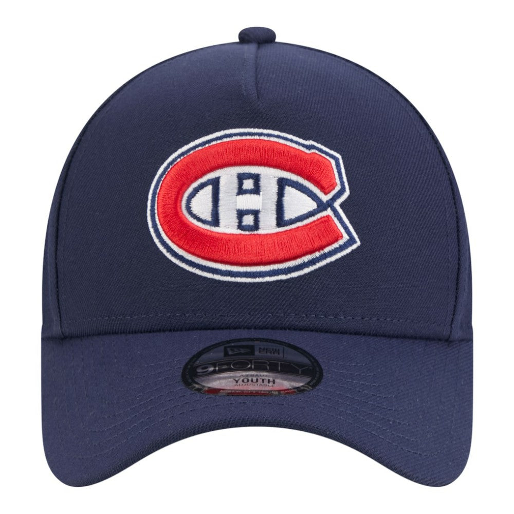NHL Navy Montreal Canadiens New Era Youth 9FORTY A-Frame Adjustable Hat