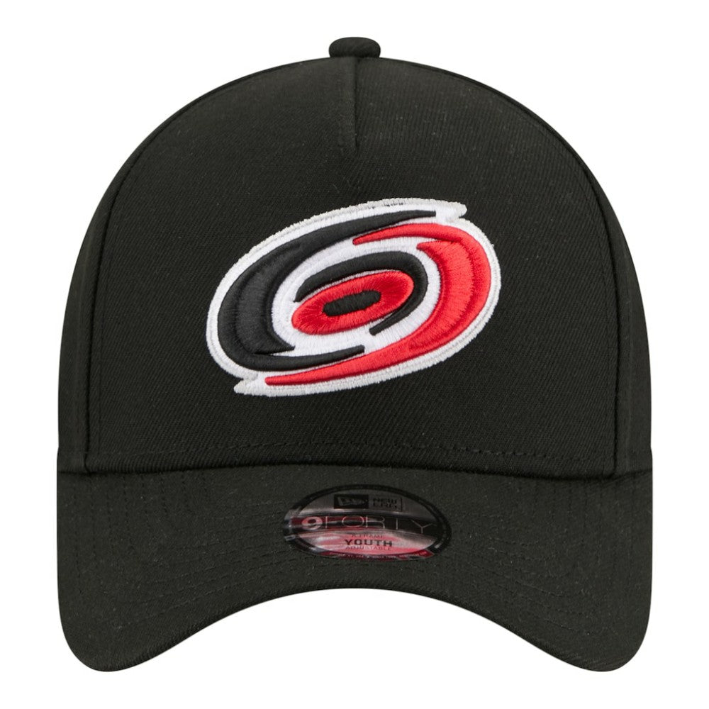 NHL Black Carolina Hurricanes New Era Youth 9FORTY A-Frame Adjustable Hat