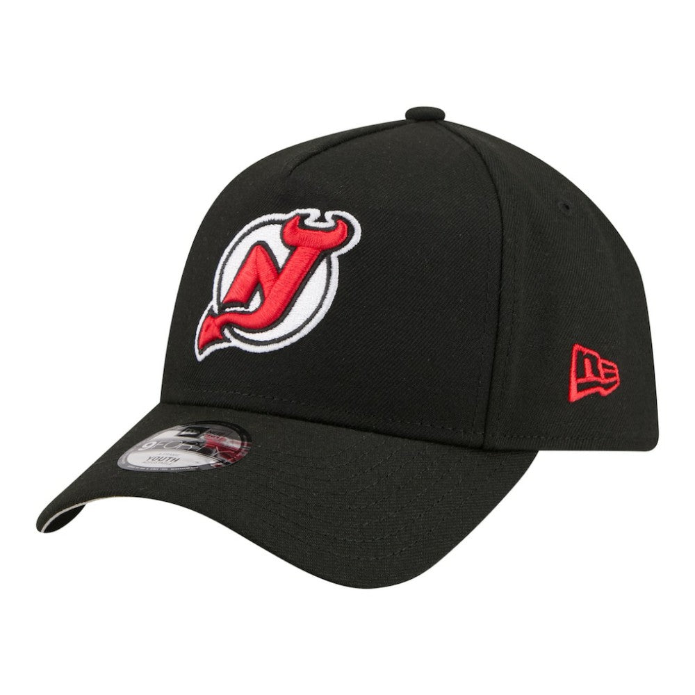 NHL Black New Jersey Devils New Era Youth 9FORTY A-Frame Adjustable Hat