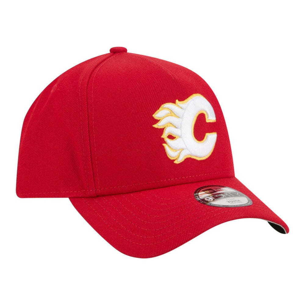NHL Red Calgary Flames New Era Youth 9FORTY A-Frame Adjustable Hat
