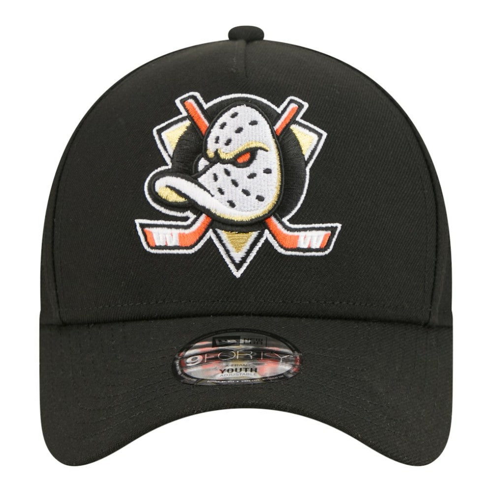 NHL Black Anaheim Ducks New Era Youth 9FORTY A-Frame Adjustable Hat