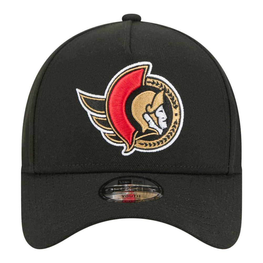 NHL Black Ottawa Senators New Era Youth 9FORTY A-Frame Adjustable Hat