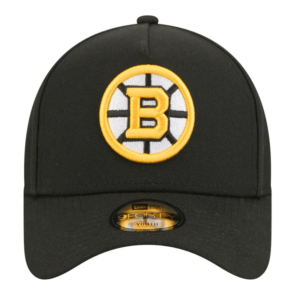 NHL Black Boston Bruins New Era Youth 9FORTY A-Frame Adjustable Hat