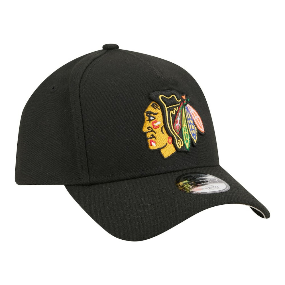 NHL Black Chicago Blackhawks New Era Youth 9FORTY A-Frame Adjustable Hat