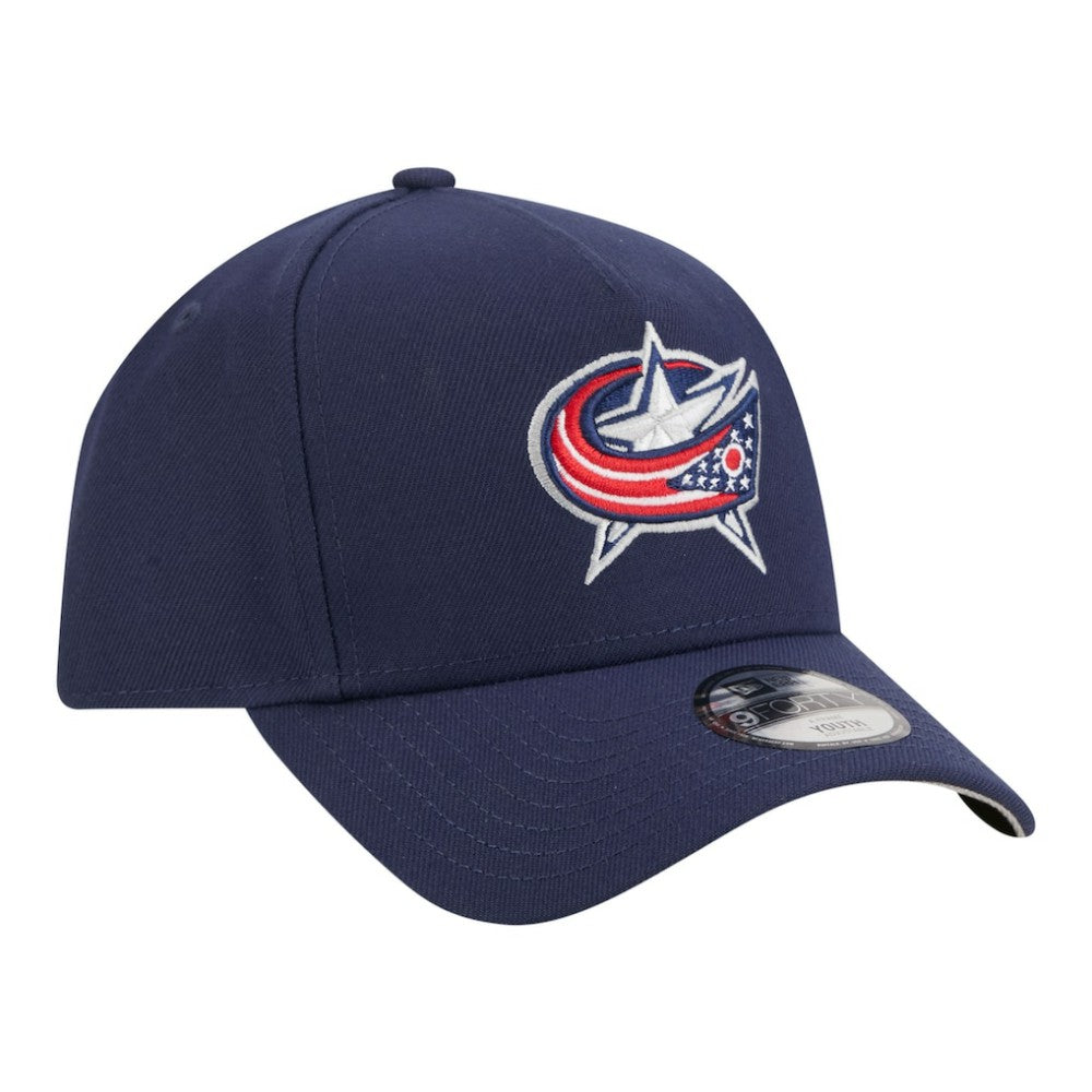 NHL Navy Columbus Blue Jackets New Era Youth 9FORTY A-Frame Adjustable Hat