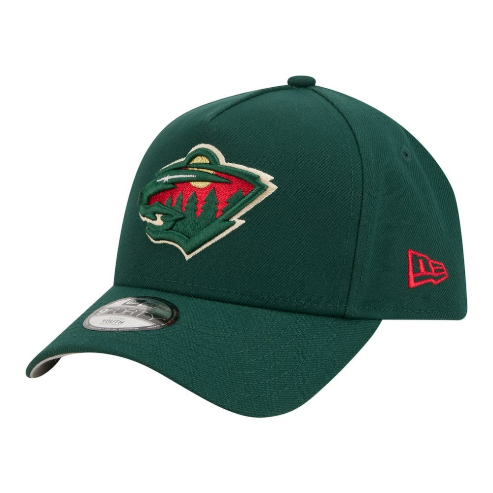 NHL Green Minnesota Wild New Era Youth 9FORTY A-Frame Adjustable Hat