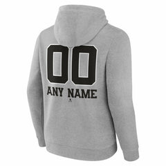 NHL Gray Boston Bruins Big & Tall Personalized Name & Number Monochrome Pullover Hoodie