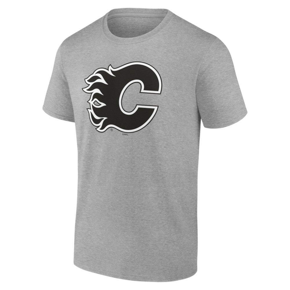 NHL Gray Calgary Flames Big & Tall Personalized Name & Number Monochrome T-Shirt