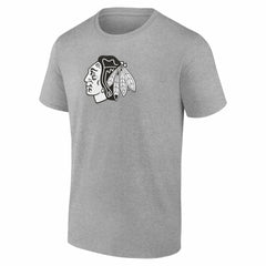 NHL Gray Chicago Blackhawks Big & Tall Personalized Name & Number Monochrome T-Shirt