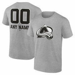 NHL Gray Colorado Avalanche Big & Tall Personalized Name & Number Monochrome T-Shirt