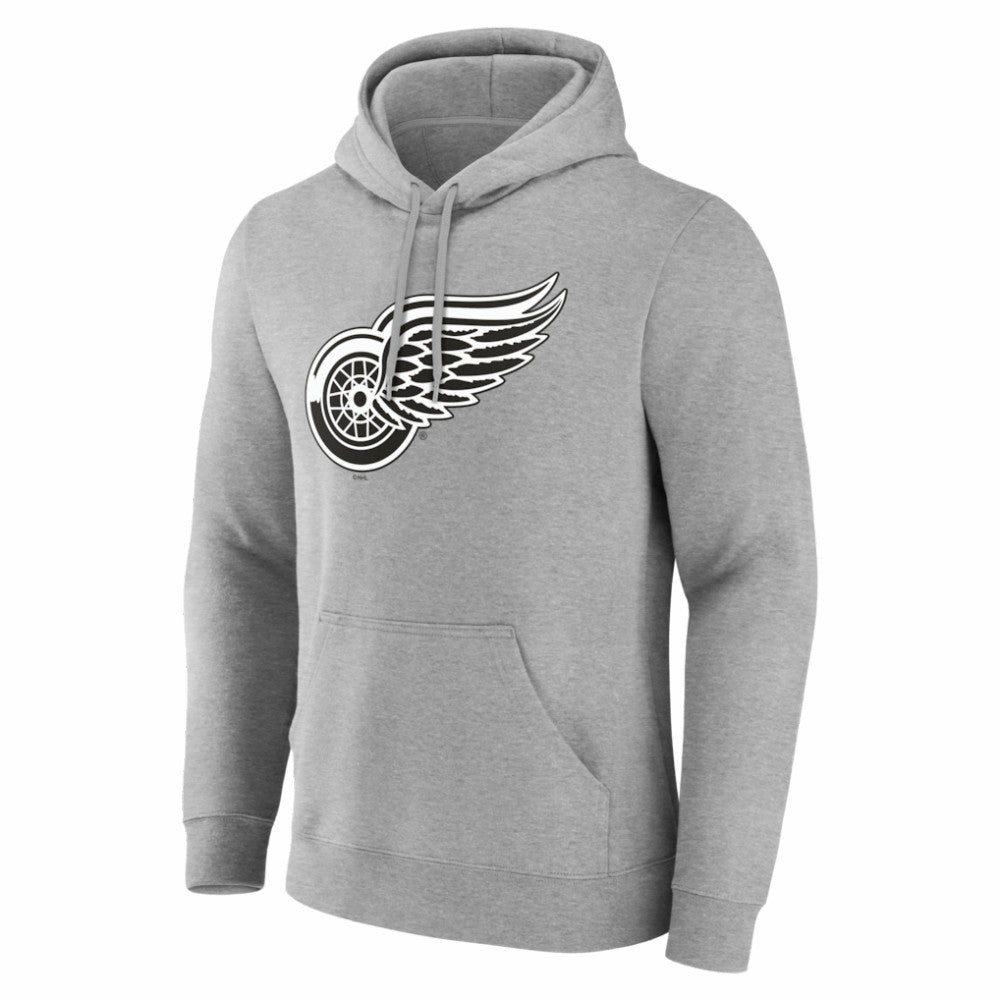 NHL Gray Detroit Red Wings Big & Tall Personalized Name & Number Monochrome Pullover Hoodie