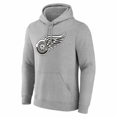 NHL Gray Detroit Red Wings Big & Tall Personalized Name & Number Monochrome Pullover Hoodie