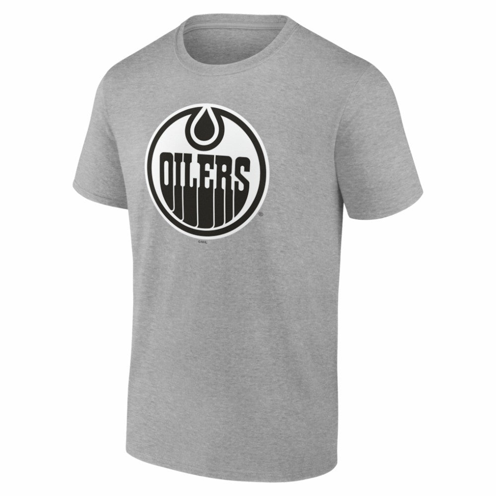 NHL Gray Edmonton Oilers Big & Tall Personalized Name & Number Monochrome T-Shirt