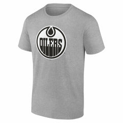 NHL Gray Edmonton Oilers Big & Tall Personalized Name & Number Monochrome T-Shirt