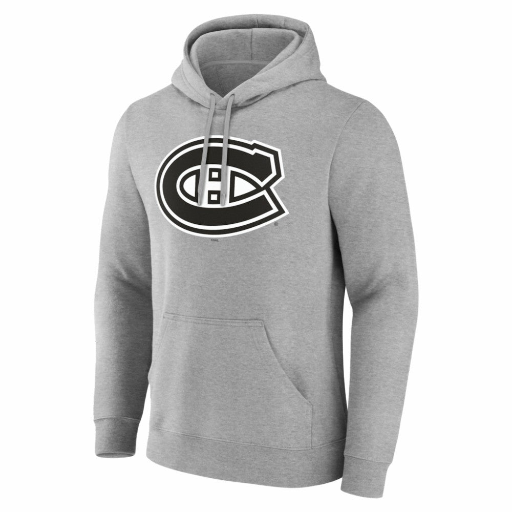 NHL Gray Montreal Canadiens Big & Tall Personalized Name & Number Monochrome Pullover Hoodie