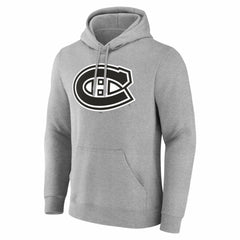 NHL Gray Montreal Canadiens Big & Tall Personalized Name & Number Monochrome Pullover Hoodie
