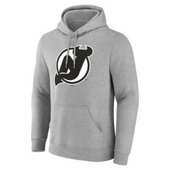 NHL Gray New Jersey Devils Big & Tall Personalized Name & Number Monochrome Pullover Hoodie