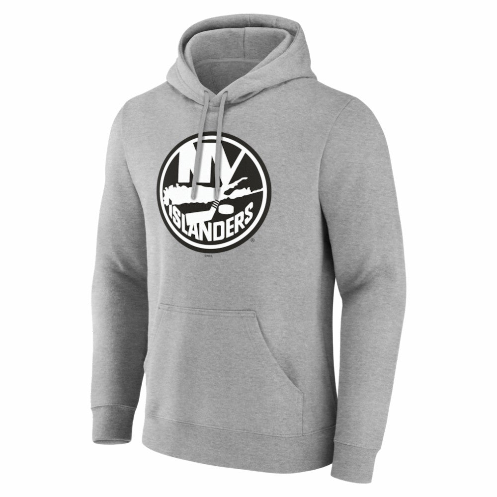 NHL Gray New York Islanders Big & Tall Personalized Name & Number Monochrome Pullover Hoodie