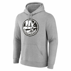 NHL Gray New York Islanders Big & Tall Personalized Name & Number Monochrome Pullover Hoodie